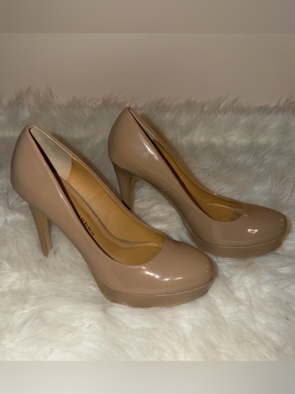 Chinese Laundry Nude Patent Platform Pumps